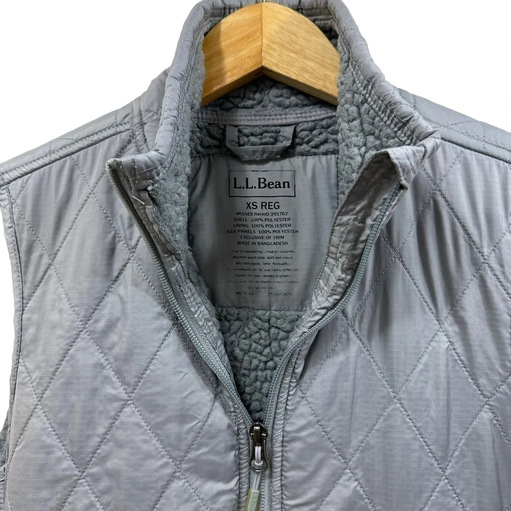 L.L. Bean Women's Fleece-Lined Fitness Vest, Silver Gray, XS